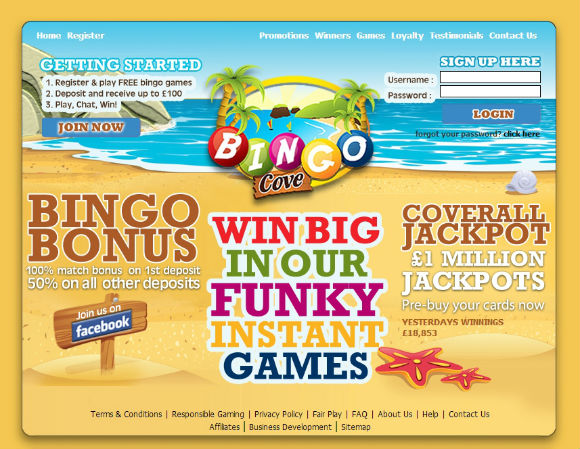 BingoCove är utformat som en solig badvik